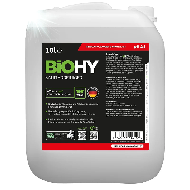 BiOHY nettoyant sanitaire, nettoyant salle de bain, détartrant, nettoyant salle de bain
