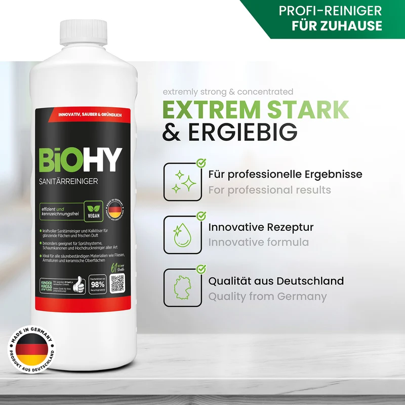 BiOHY nettoyant sanitaire, nettoyant salle de bain, détartrant, nettoyant salle de bain