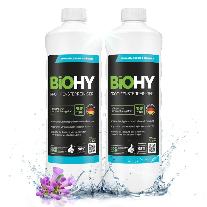 BiOHY Nettoyant professionnel pour vitres, nettoyant pour vitres, concentré