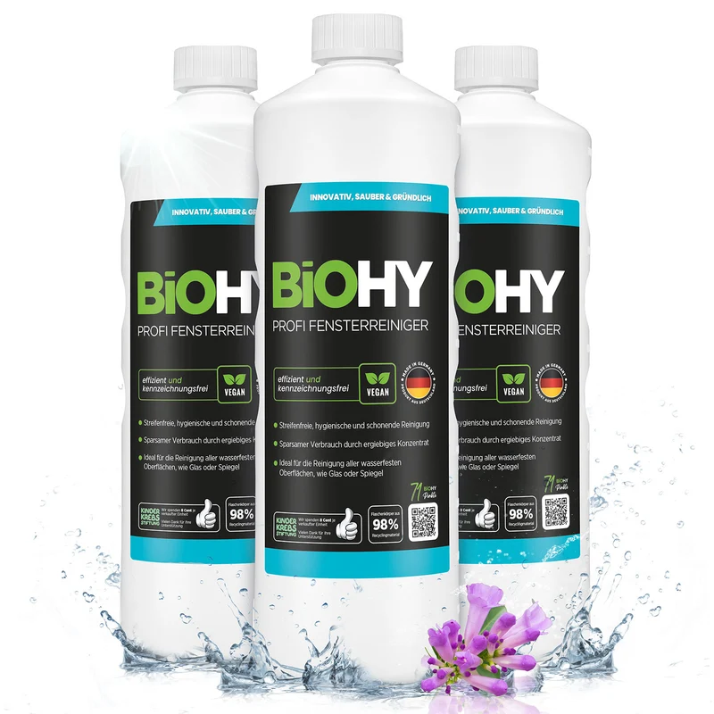 BiOHY Nettoyant professionnel pour vitres, nettoyant pour vitres, concentré