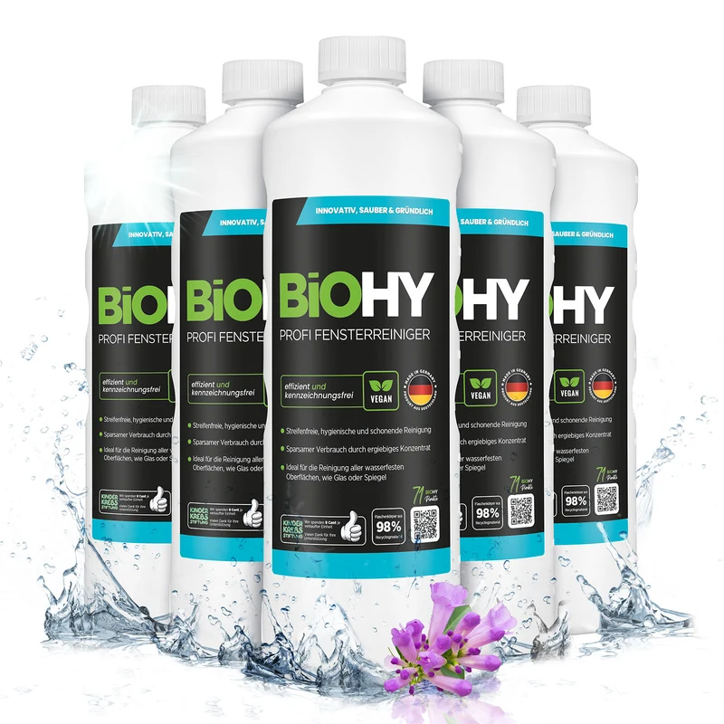 BiOHY Nettoyant professionnel pour vitres, nettoyant pour vitres, concentré