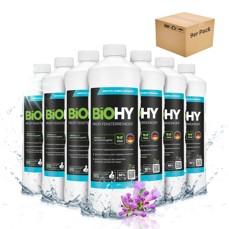 BiOHY Nettoyant professionnel pour vitres, nettoyant pour vitres, concentré