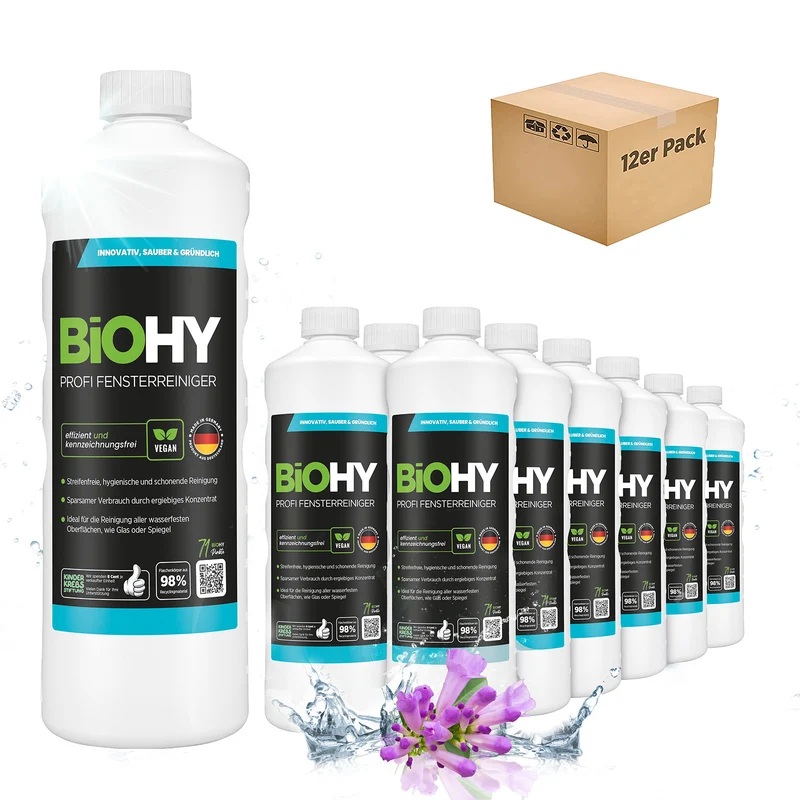 BiOHY Nettoyant professionnel pour vitres, nettoyant pour vitres, concentré