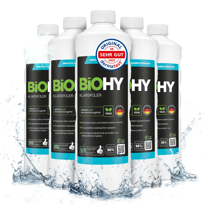 BiOHY produit de rinçage, nettoyant pour verre lave-vaisselle, nettoyant pour lave-vaisselle, nettoyant pour couverts