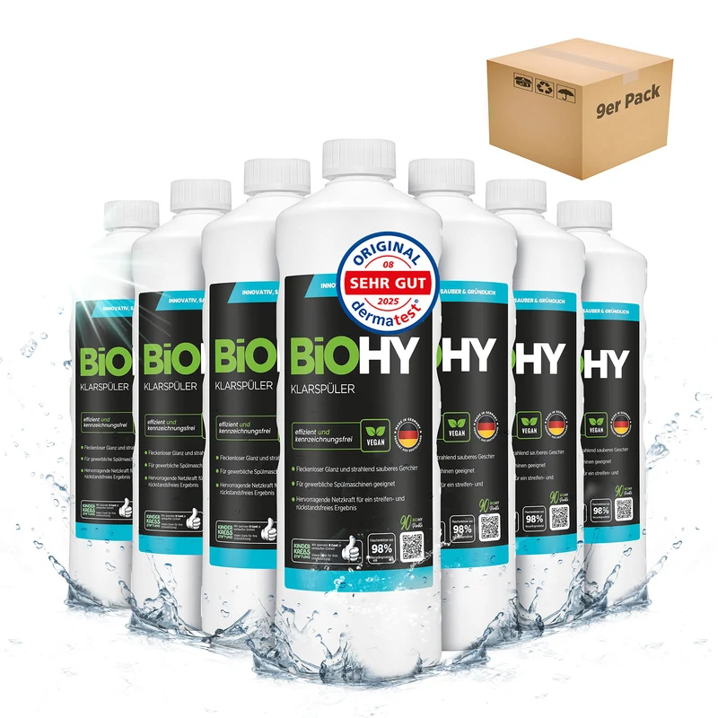 BiOHY produit de rinçage, nettoyant pour verre lave-vaisselle, nettoyant pour lave-vaisselle, nettoyant pour couverts