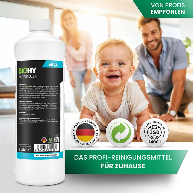BiOHY produit de rinçage, nettoyant pour verre lave-vaisselle, nettoyant pour lave-vaisselle, nettoyant pour couverts
