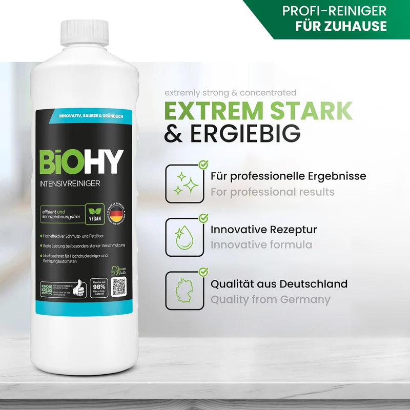 BiOHY nettoyant intensif, nettoyant industriel, nettoyant universel, produit de nettoyage concentré