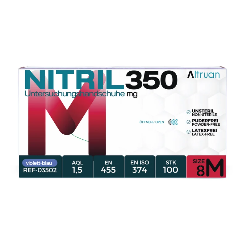 Altruan NITRIL350 Nitril Handschuhe, Einmalhandschuhe, blau - 100 Stück