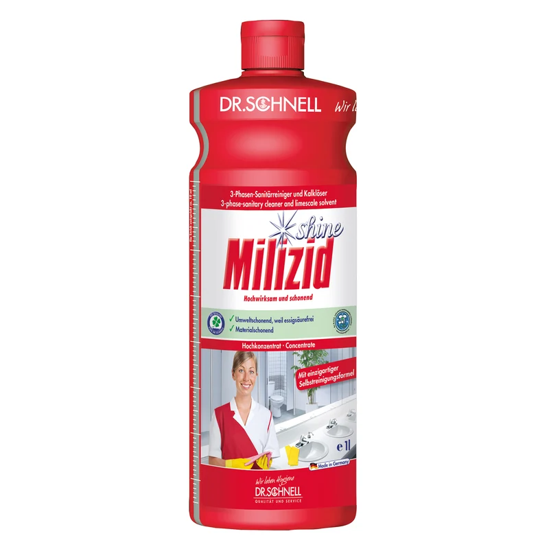 Dr. Schnell Milizid Shine - Sanitärreiniger und Kalklöser - 1 Liter Flasche