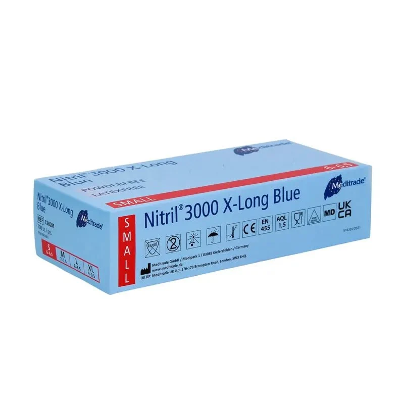 Meditrade Nitril® 3000 X-Long 100 Stk. Nitrilhandschuhe extralang, blau