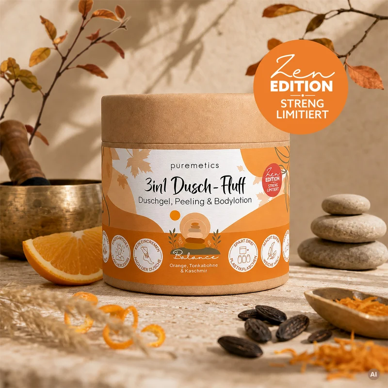 3in1 Dusch-Fluff ‘Balance: Orange, Tonkabohne & Kaschmir‘