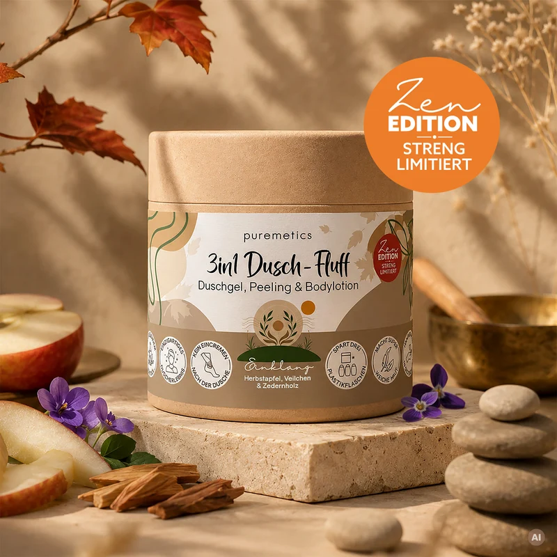 3in1 Dusch-Fluff ‘Einklang: Herbstapfel, Veilchen & Zedernholz‘