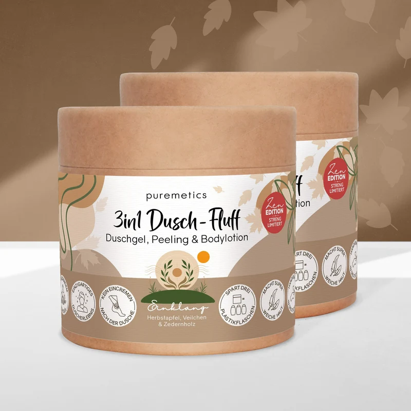3in1 Dusch-Fluff ‘Einklang: Herbstapfel, Veilchen & Zedernholz‘