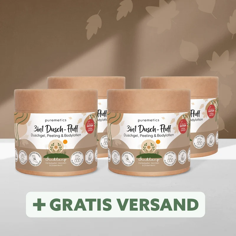 3in1 Dusch-Fluff ‘Einklang: Herbstapfel, Veilchen & Zedernholz‘