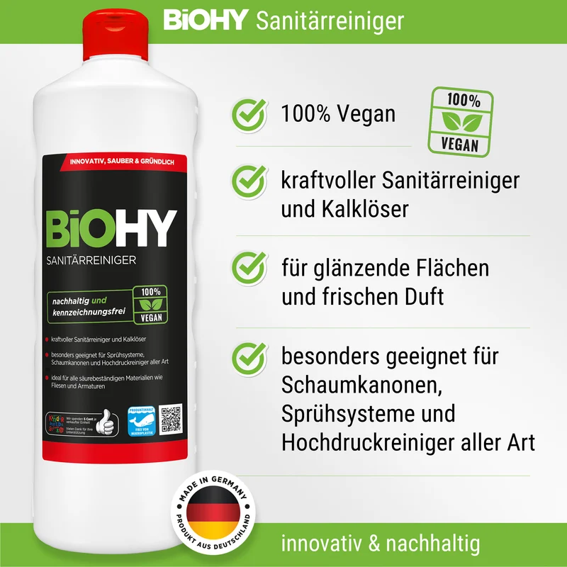 BiOHY Set complet pour toilettes, WC Swan, nettoyant sanitaire, nettoyant pour tuyaux, vaporisateur, chiffons microfibres, doseur