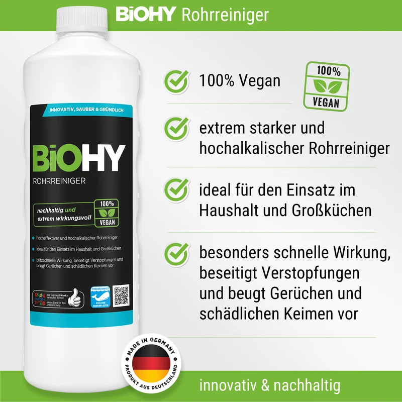 BiOHY Set complet pour toilettes, WC Swan, nettoyant sanitaire, nettoyant pour tuyaux, vaporisateur, chiffons microfibres, doseur