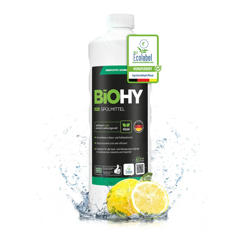 BiOHY détergent pour lave-vaisselle, lave-mains, nettoyant vaisselle