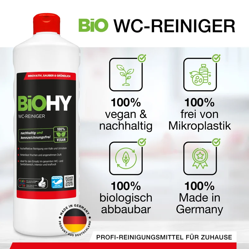 BiOHY nettoyant pour WC, nettoyant pour toilettes, nettoyant pour toilettes, rafraîchissant pour WC