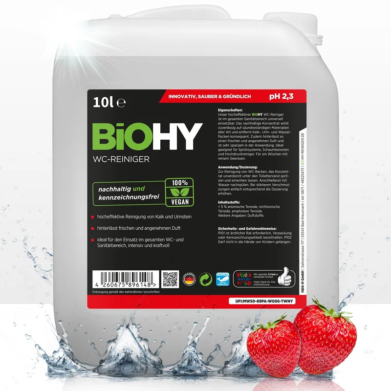 BiOHY nettoyant pour WC, nettoyant pour toilettes, nettoyant pour toilettes, rafraîchissant pour WC
