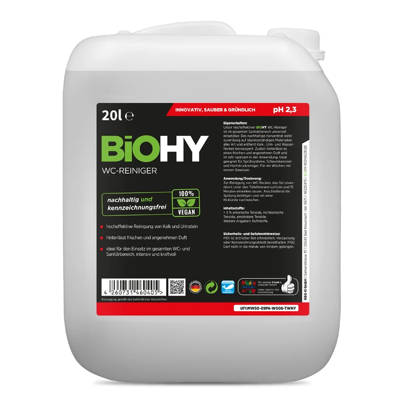 BiOHY nettoyant pour WC, nettoyant pour toilettes, nettoyant pour toilettes, rafraîchissant pour WC
